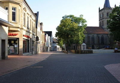 Marktstraße und der Kirchplatz in Ibbenbüren