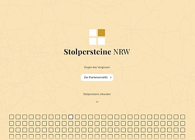 Ein Screenshot der Webseite Stolpersteine NRW