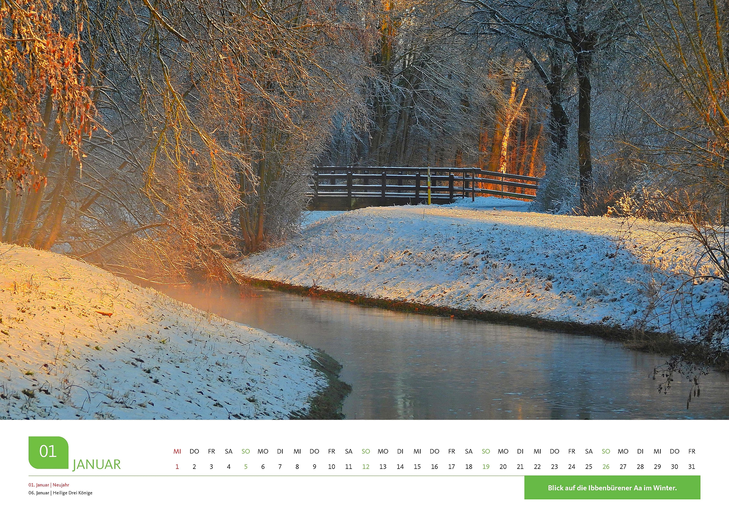 Blick auf die Ibbenbürener Aa im Winter