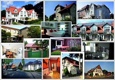 Eine Collage aus verschiedenen Hotels, Restaurants und Wohnungen in Ibbenbüren